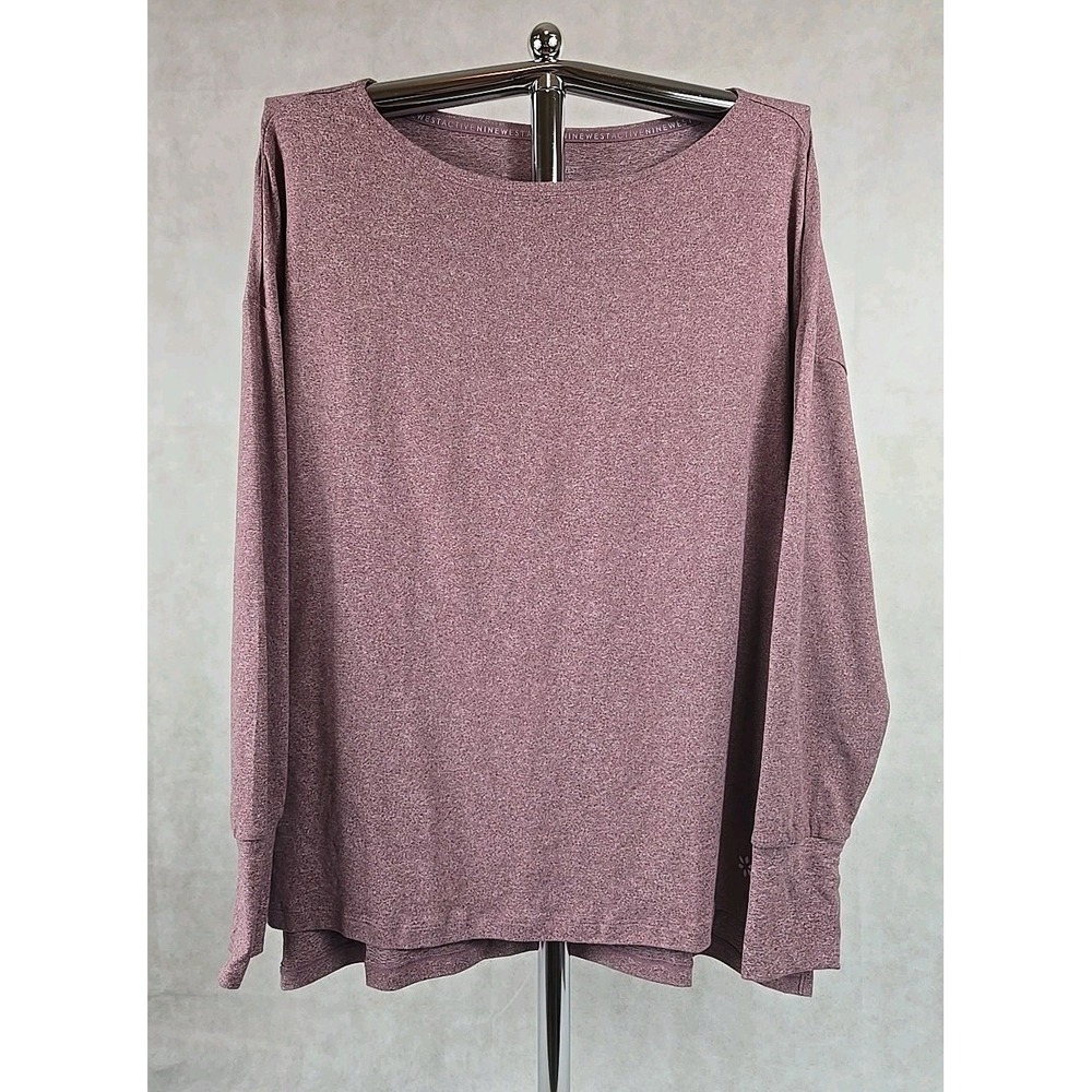 Nine West Active Shirt Women‎ Size 1X Long Sleeve Mauve Top Thumb Holes NWT